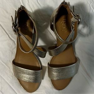 Franco Sarto Gold Wedge Sandals